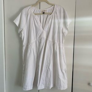 Short sleeve Linen Mini Shift Dress